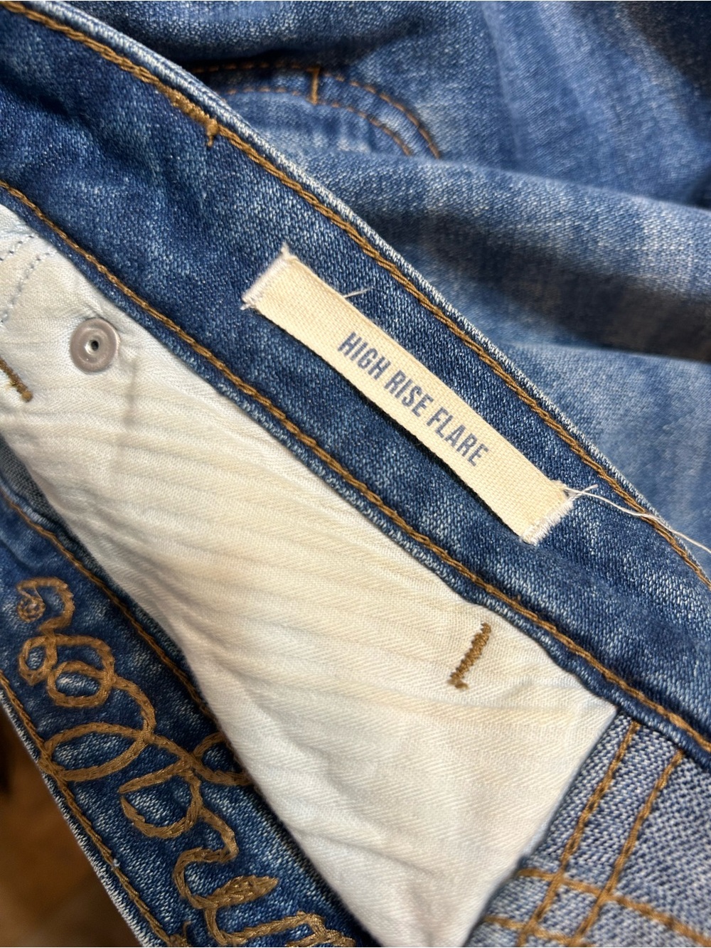 Wrangler High Rise Flare Jean Medium Wash Retro Wide Leg Western Coastal Cowgirl - Picture 4 of 11